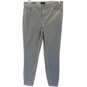 Talbots Women's Corduroy Jegging Pants Silver Gray Metallic Mid Rise‎ 4P Stretch